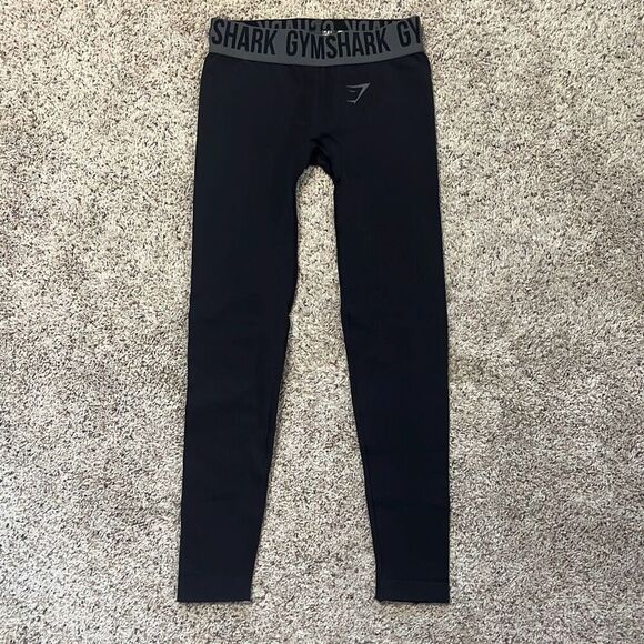 Gymshark Black Gray Athletic Leggings XS - Picture 2 of 5